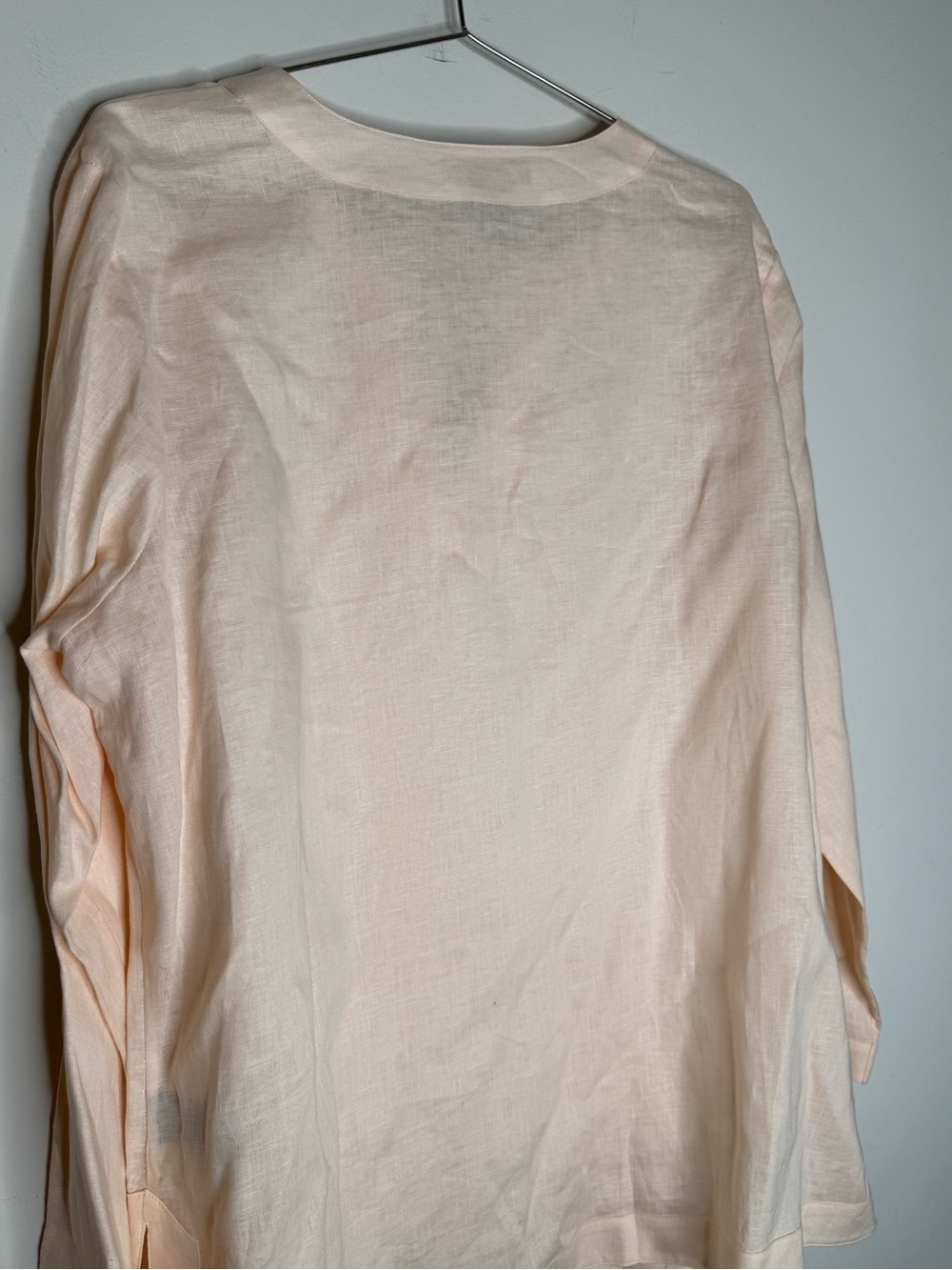 Plus Size 1X Linen Lauren Ralph Lauren Split Neck Tunic Pink Peach Top New NWT - Picture 5 of 6